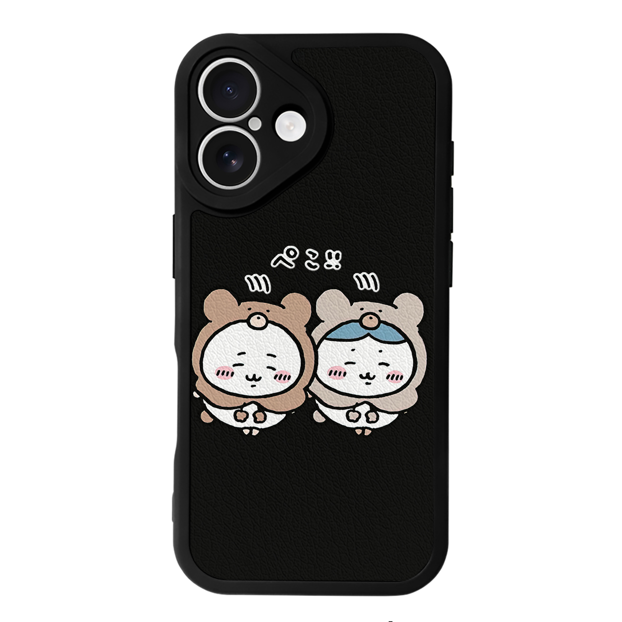 （画像用） ちいかわ ハチワレ Chii-kawa hachiware 【iPhone 16シリーズ対応】シリコンスマホケース（レザー調） 材質：シリコン